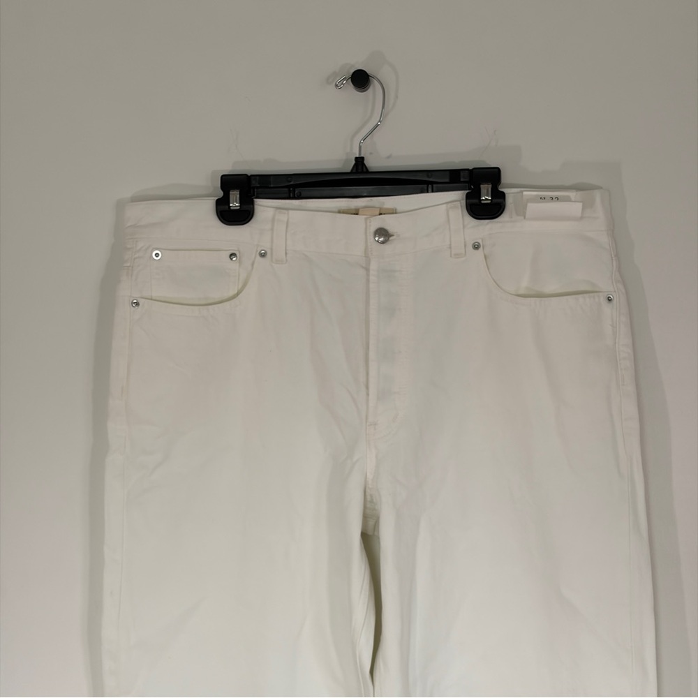 NWT Madewell Low-Slung Baggy Wide Leg White Denim Jeans rigid cotton size 32 - Picture 5 of 15